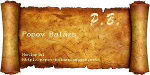 Popov Balázs névjegykártya